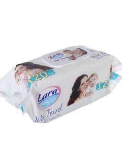 lara Lara Baby Soft Wet Towel Premium Eg Wipes, 120 Pieces 