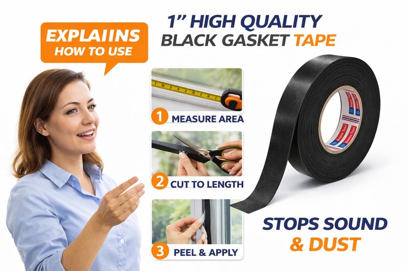 Bapna Black Gasket Foam Tape 1 Inch (24 mm) x 3 mm Thickness x 10 Meter | Self Adhesive EVA Foam Sealing Tape for Window, Door, Industrial Machine Gasketing, Dust & Sound Insulation - Image 4