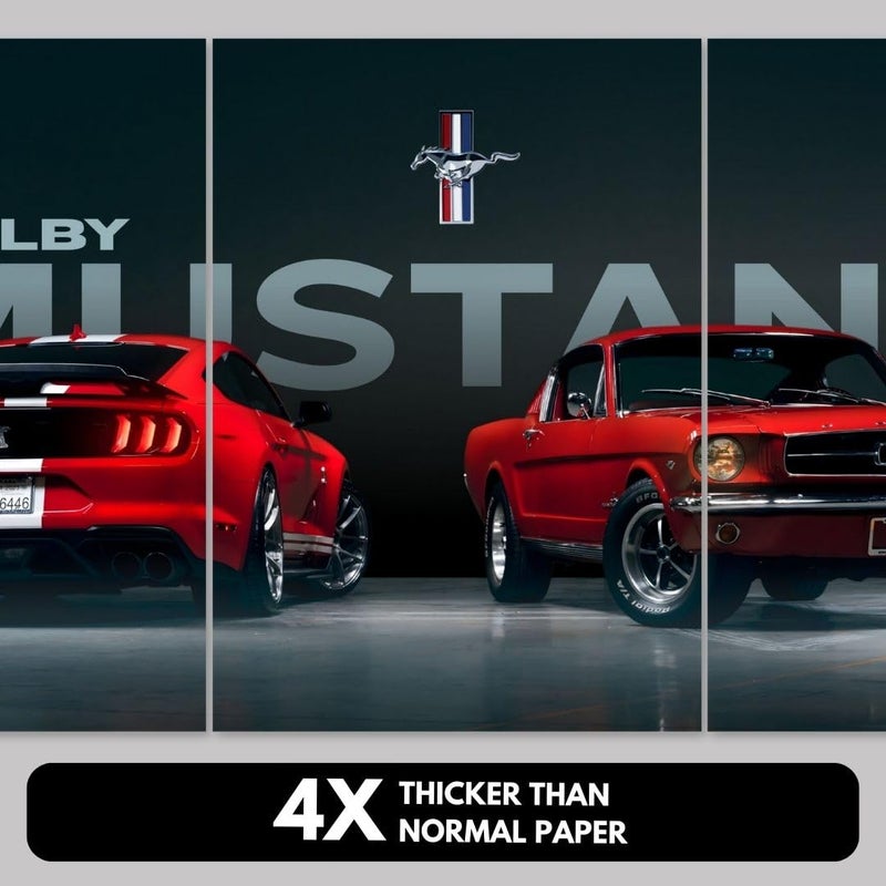 Funk You Store Paper Shelby Mustang GT500 & 1965 Poster Split Design Car Posters | Large Size (89 x 42 cm) | 3 A3 (42 x 29 cm) Sized Muscle Car Art for Wall | Supercar Wall Decor - Image 5
