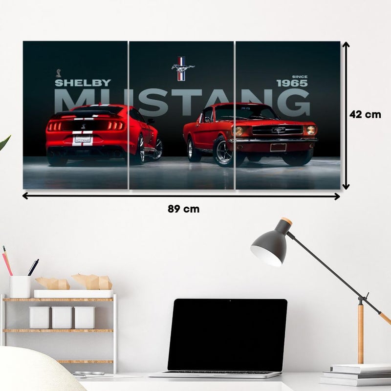 Funk You Store Paper Shelby Mustang GT500 & 1965 Poster Split Design Car Posters | Large Size (89 x 42 cm) | 3 A3 (42 x 29 cm) Sized Muscle Car Art for Wall | Supercar Wall Decor - Image 2