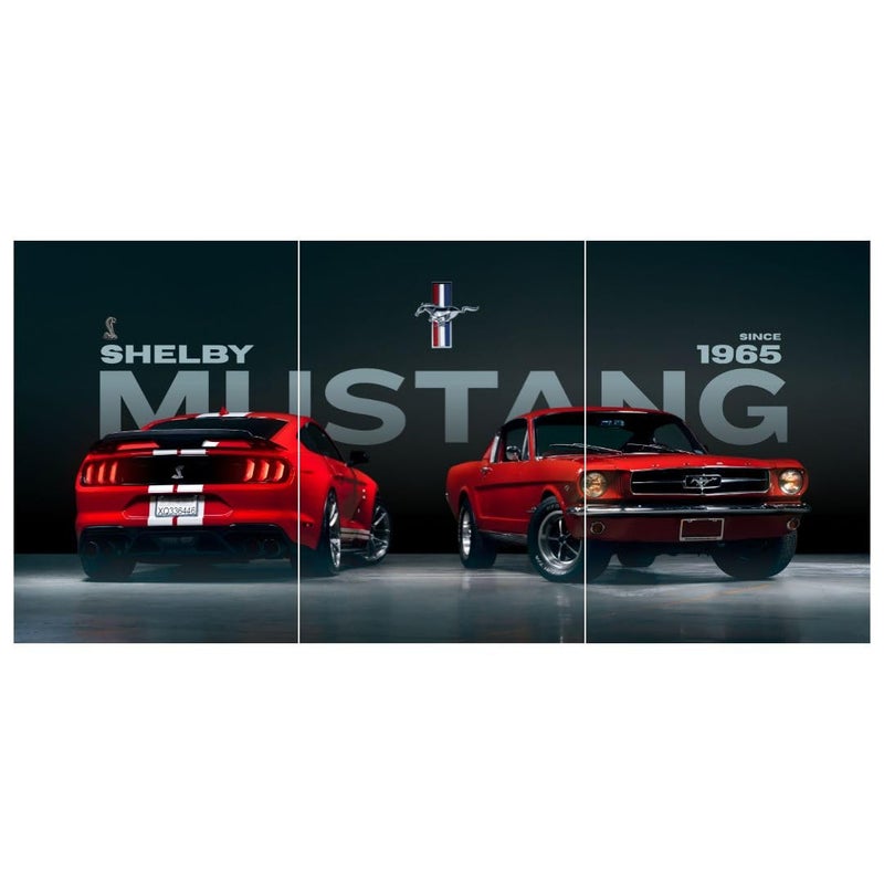 Funk You Store Paper Shelby Mustang GT500 & 1965 Poster Split Design Car Posters | Large Size (89 x 42 cm) | 3 A3 (42 x 29 cm) Sized Muscle Car Art for Wall | Supercar Wall Decor - Image 1