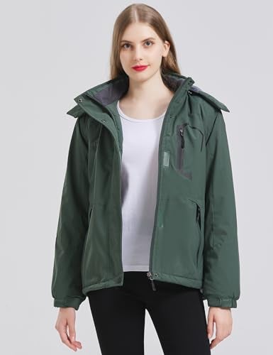 ELLSWOS Womens Winter Coats Waterproof Ski Jacket Warm Snow Jackets Windproof Windbreaker Hooded Raincoat - Image 2