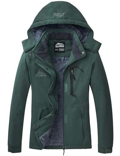 ELLSWOS Womens Winter Coats Waterproof Ski Jacket Warm Snow Jackets Windproof Windbreaker Hooded Raincoat - Image 1