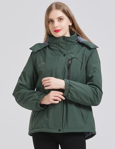 ELLSWOS Womens Winter Coats Waterproof Ski Jacket Warm Snow Jackets Windproof Windbreaker Hooded Raincoat - Image 5