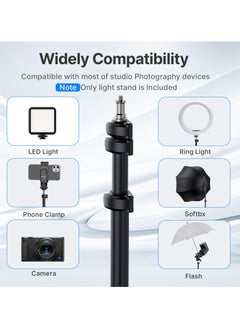 Ulanzi Ulanzi TT43 Extendable Photography Light Stand, Adjustable 6.23ft Aluminum Light Tripod, Reversible Portable Studio Lighting Tripod for Continute Output Lighting/Strobe Light/Webcams/Cameras/Softbox  - Image 3