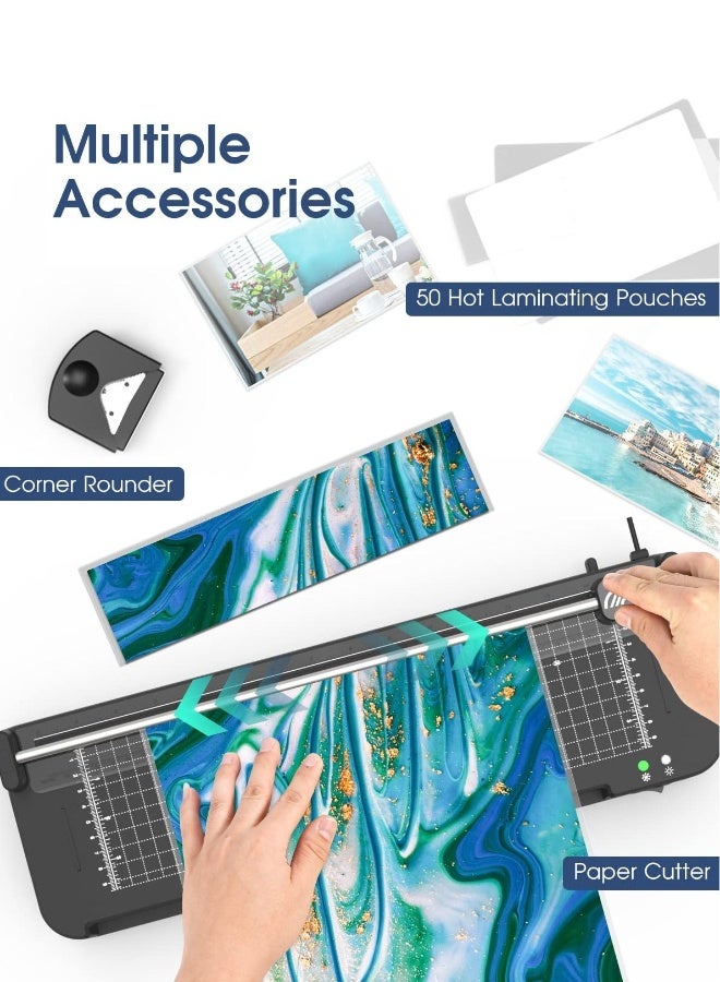 FN Laminator Machine 13 Inch Wide with Laminating Sheets 40pcs, Laminator Machine Hot and Cold, Thermal Laminator 11x17 for A3 A4 A5 A6 with Paper Trimmer, Corner Rounder - Image 4