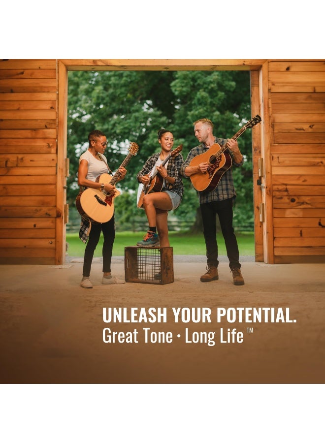 أوتار جيتار صوتي، طقم جيتار صوتي بستة أوتار، أوتار جيتار برونزية 80/20، أوتار مطلية بتقنية NANOWEB، أوتار صوتية طويلة الأمد، طقم أوتار صوتية خفيف الوزن مع ملمس مريح، خفيف الوزن 12-53 - Image 5