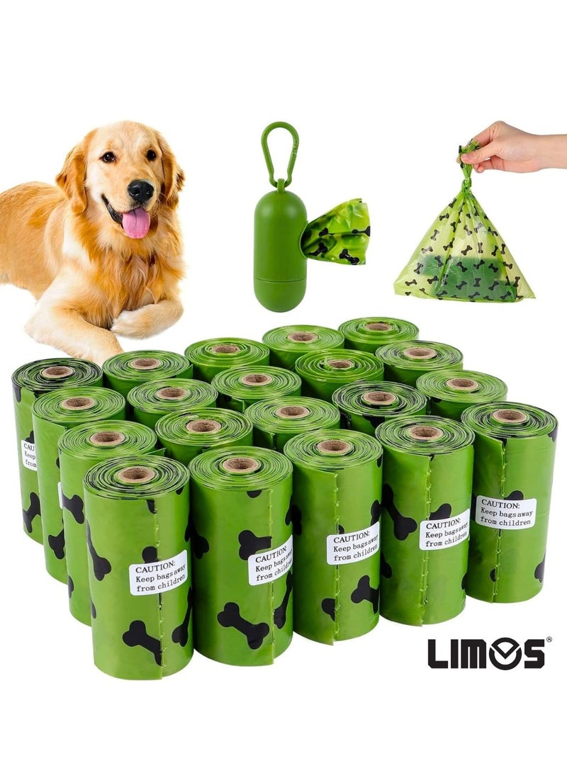 ليموس أكياس نفايات الكلاب الأنيقة للحيوانات الأليفة للاستعمال مرة واحدة، 300 كيس، 20 لفة معطرة باللافندر مع موزع، حقيبة سميكة للاستعمال مرة واحدة ومشبك مقود للكلاب والقطط والجرو، أكياس نفايات كبيرة للكلاب قابلة للتحلل ومضادة للتسرب - Image 1
