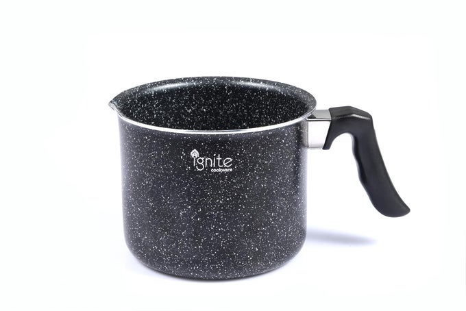18L 14CM NON STICK BOILING POT CHAI PAN NON STICK MILK POT SUITABLE FOR ALL HOBS INCLUDING INDUCTION IDEAL FOR BOILING MILK SAUCE TEA CHAI PASTA NOODLES GRAVY
