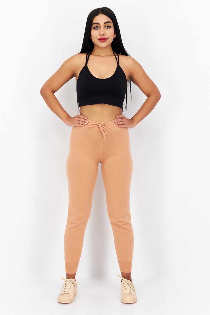 Lyle & Scott Women Regular Fit Drawstring Joggers Pants, Dusty Peach  - Image 3