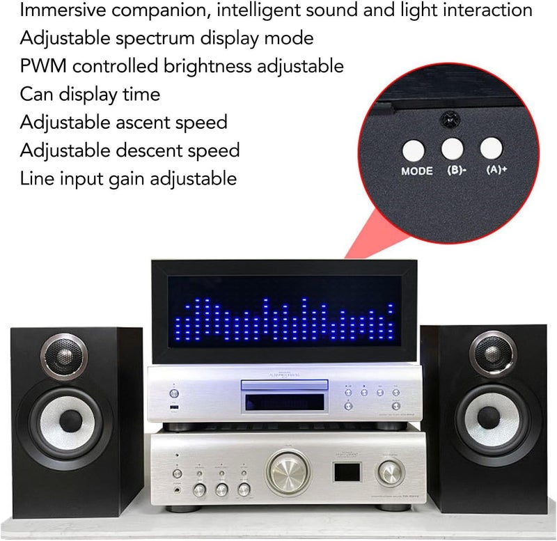 Strong durable raw material Zopsc Music Spectrum Rhythm Light, Dual Input HiFi Visualizer with Wooden Frame, ARM 32 Bit Processor, Sound Controlled Light, 10 Level Frequency Detection, Voice Activated (Blue) Stable domestic stock Precision made Safe material Condition adaptive build Wear resistant upgraded material All storage type compatible Regional central warehouse stock KSA market compliant quality Extra part combo compatible Full village delivery cover All consumer tier purchase options KSA stocked goods Bug proof seal Global standard quality Dense material UV resistant Multi-demand satisfied design Daily life matching design Solid anti-deform Classic trendy design picks Cross product combo compatible Simplified versatile design General standard crafted Scratch resistant - Image 5