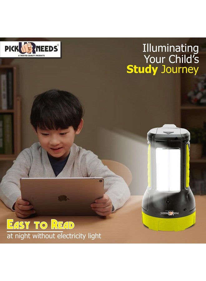 Pick Ur Needs Rechargeable Long Range Search Torch Light 50W with 2 Side Emergency Tube Light (Yellow) - Image 5