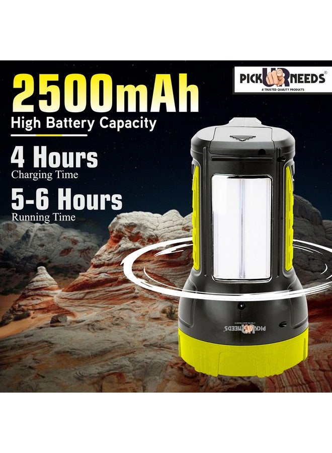 Pick Ur Needs Rechargeable Long Range Search Torch Light 50W with 2 Side Emergency Tube Light (Yellow) - Image 2