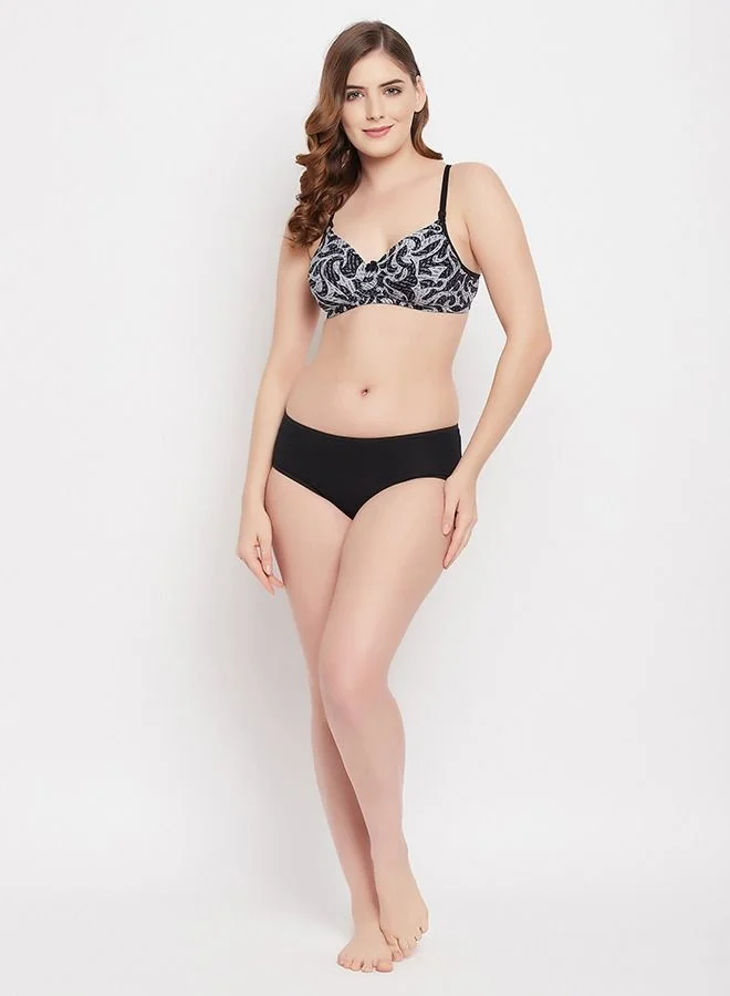 Clovia Clovia Padded Non-Wired Full Cup Printed Multiway T-Shirt Bra In Grey