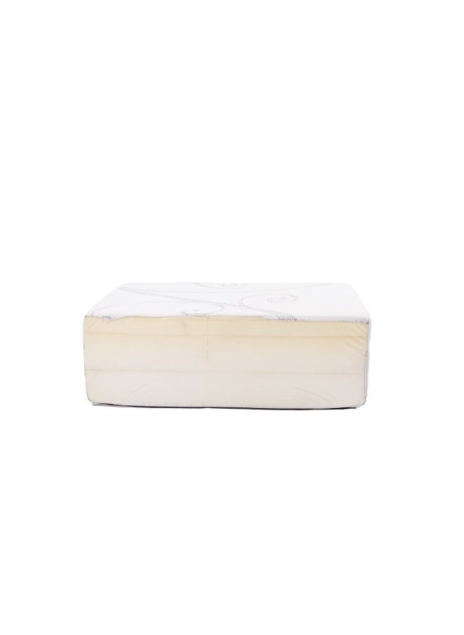 Almutlaq Furniture - Senzi - Memory Foam And High Desnity Foam Mattress Providing A Comfortable And Supportive Sleep Experience, The Memory Foam Gently Contours The Body While High Desnity Foam Offers Durability - Double Size 200x120x20 CM - Colour White - Image 1
