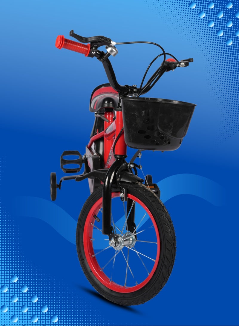 Children's Bicycle For 4-7 Years Old Kids Bike, 16 Inch Cycle, High Carbon Steel Frame,  Adjustable Seat, Smooth Bearings, Safe and Stable, Red