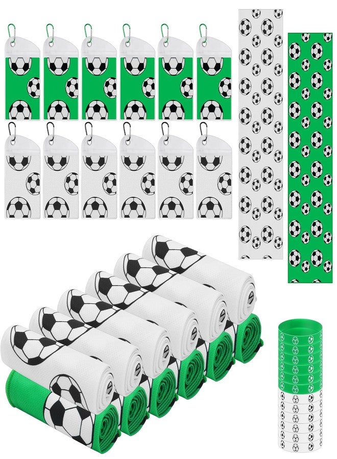 Hoemwarm 12 Set Soccer Cooling Towels, 40 x 12 Inch Breathable Soccer Football Volleyball Softball Cooling Towel with Carrying Pouch Bracelets Fast Drying for Sport Party Favors - Image 1