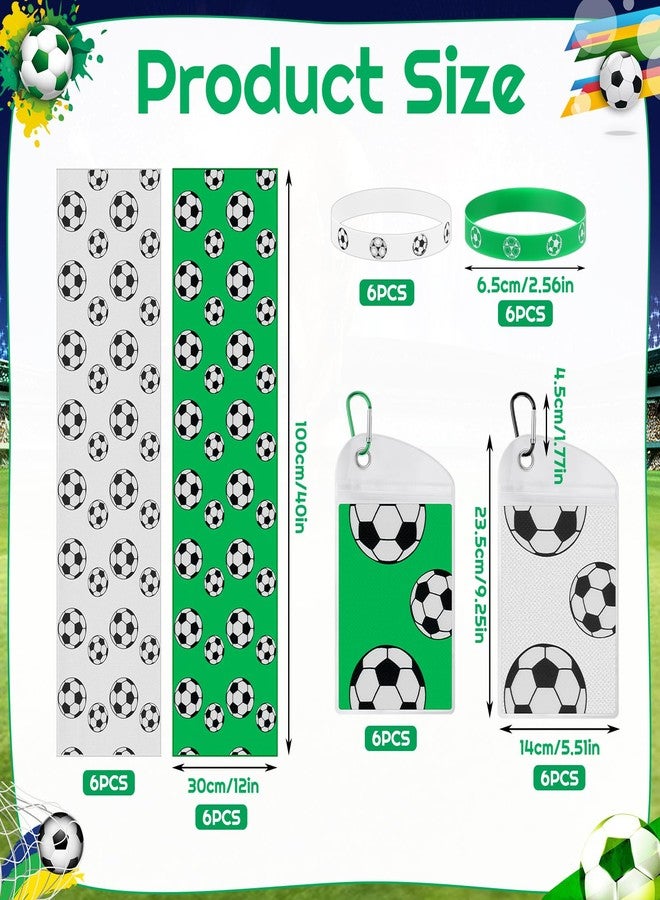 Hoemwarm 12 Set Soccer Cooling Towels, 40 x 12 Inch Breathable Soccer Football Volleyball Softball Cooling Towel with Carrying Pouch Bracelets Fast Drying for Sport Party Favors - Image 2