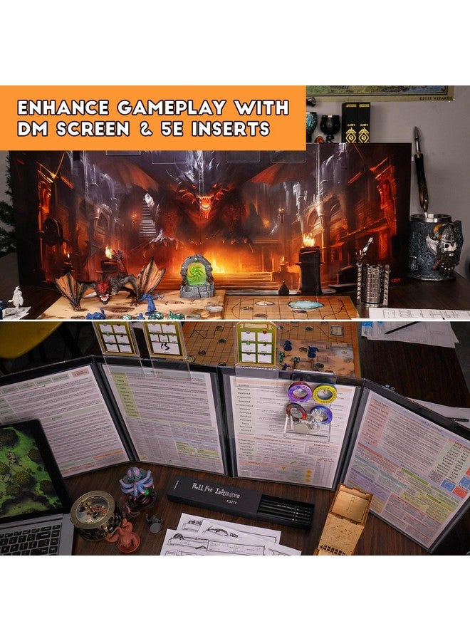 CZYY Foldable Battle Mat with DM Screen, Game Tokens, Dice Set, Markers - 2-Sided Wet & Dry Erase Terrain, Ultimate DND Starter Set, Accessories, Gift for Dungeon Master & Player - Image 4
