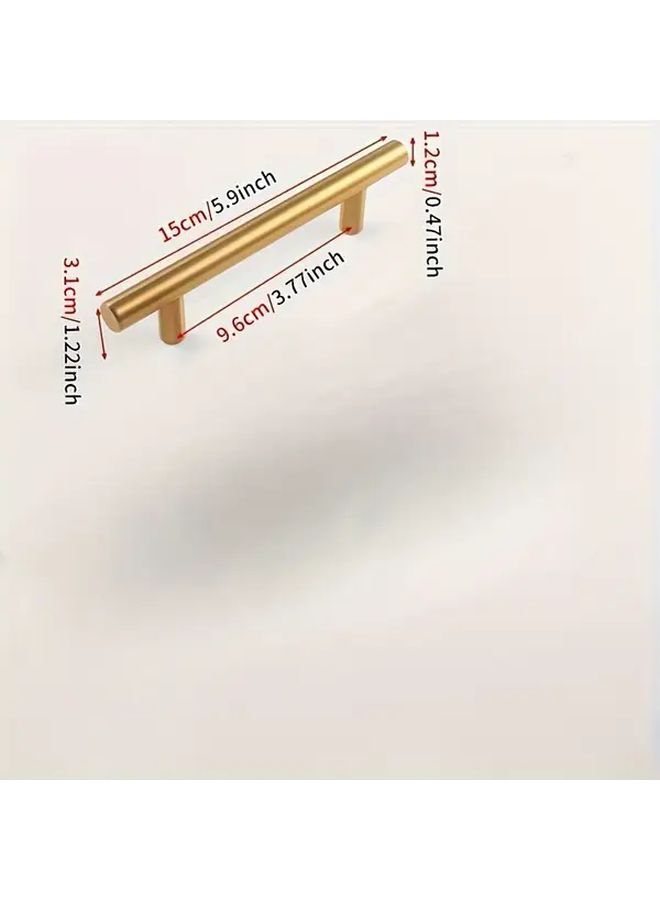 Golden T Shaped Cabinet Drawer Handle 2pcs Modern Minimalist Pull For Kitchen Furniture Wooden Door - Image 3