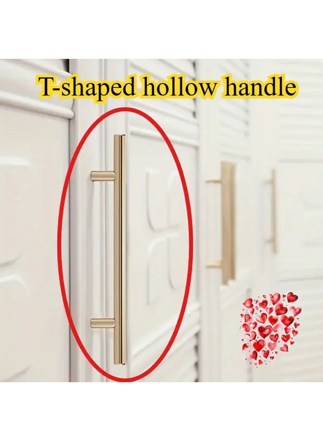 Golden T Shaped Cabinet Drawer Handle 2pcs Modern Minimalist Pull For Kitchen Furniture Wooden Door - Image 2