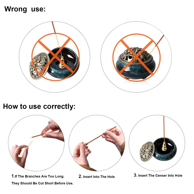 Sitong Ceramic Home Decoration Incense Sticks or Cones Burner Porcelain Incense Holder - Image 4
