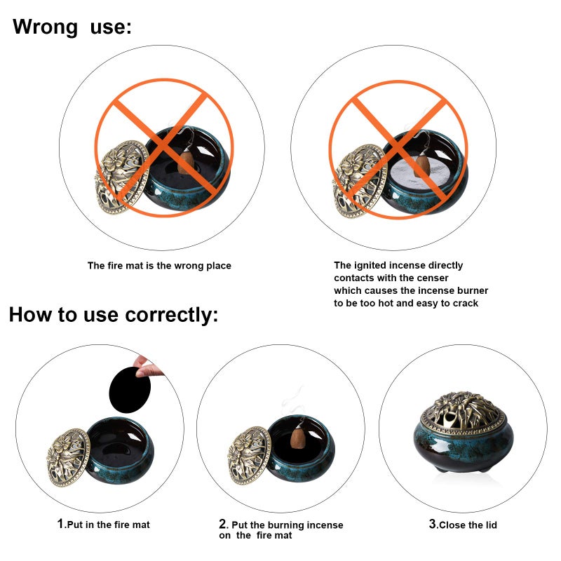 Sitong Ceramic Home Decoration Incense Sticks or Cones Burner Porcelain Incense Holder - Image 3