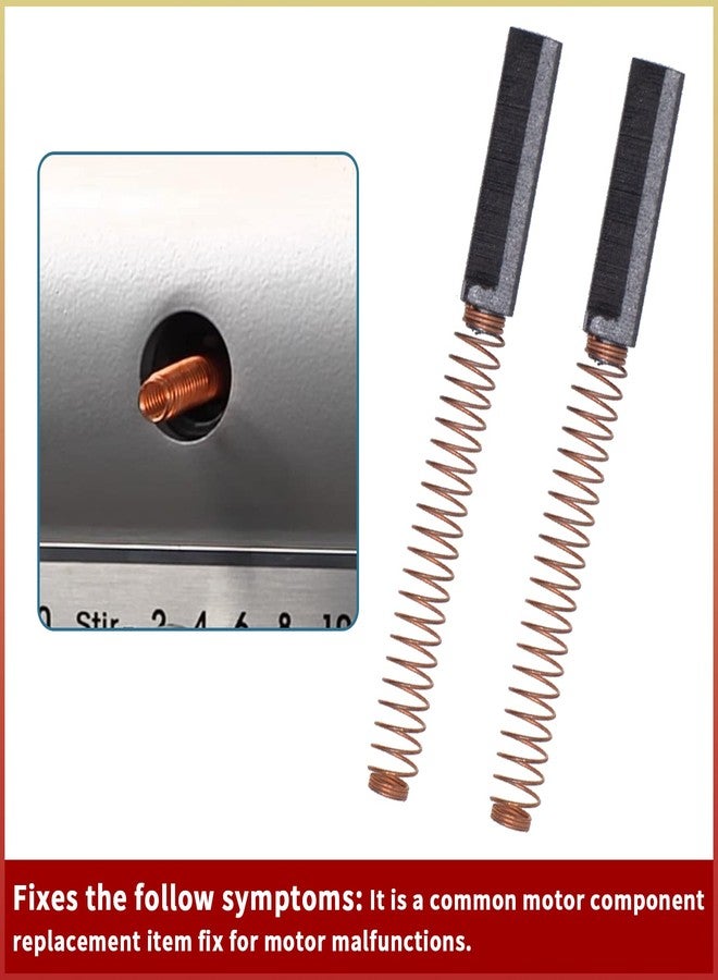 SUUJI 6Pcs W10380496 Carbon Mixer Motor Brushes Replacement For KitchenAid Stand Mixers 9706416 W10260958 WPW10380496 PS3495098 AP5178083 K45 K45SS KSM103 KSM110 KSM150 KSM151 K5 K5SS KP50P KSMC50 KPM50 - Image 2