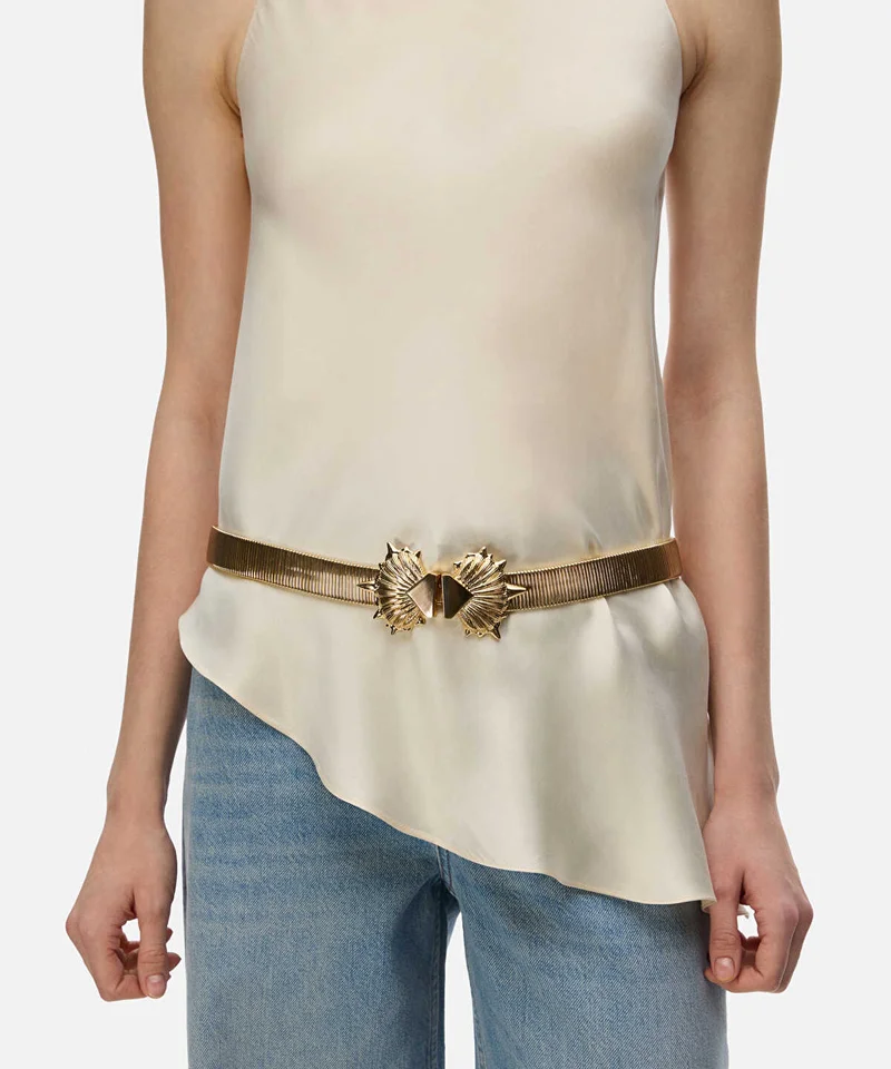ايبيكيول Metal Seashell Buckle Belt