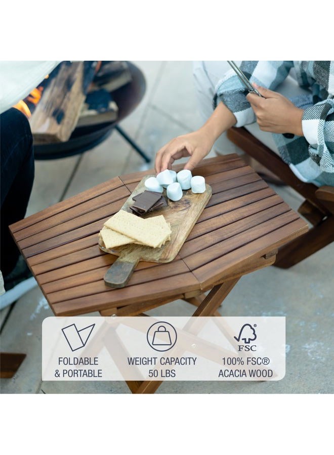 Clevermade Tamarack Folding Table - Outdoor Patio Furniture Accessory for Home Entertaining in the Patio, Backyard, and Deck, Cinnamon - Image 4