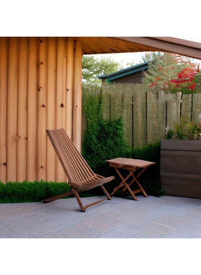 Clevermade Tamarack Folding Table - Outdoor Patio Furniture Accessory for Home Entertaining in the Patio, Backyard, and Deck, Cinnamon - Image 5