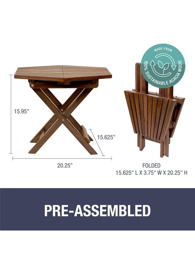 Clevermade Tamarack Folding Table - Outdoor Patio Furniture Accessory for Home Entertaining in the Patio, Backyard, and Deck, Cinnamon - Image 3