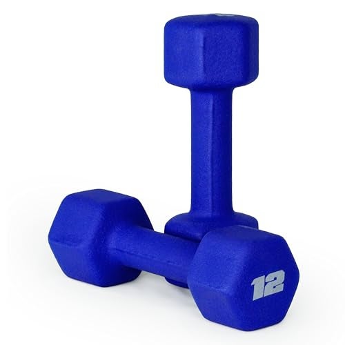 CAP Barbell Neoprene Dumbbell Weights, 12 lb Pair, Admiral Blue - Image 1