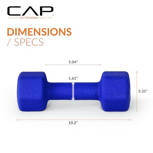 CAP Barbell Neoprene Dumbbell Weights, 12 lb Pair, Admiral Blue - Image 3