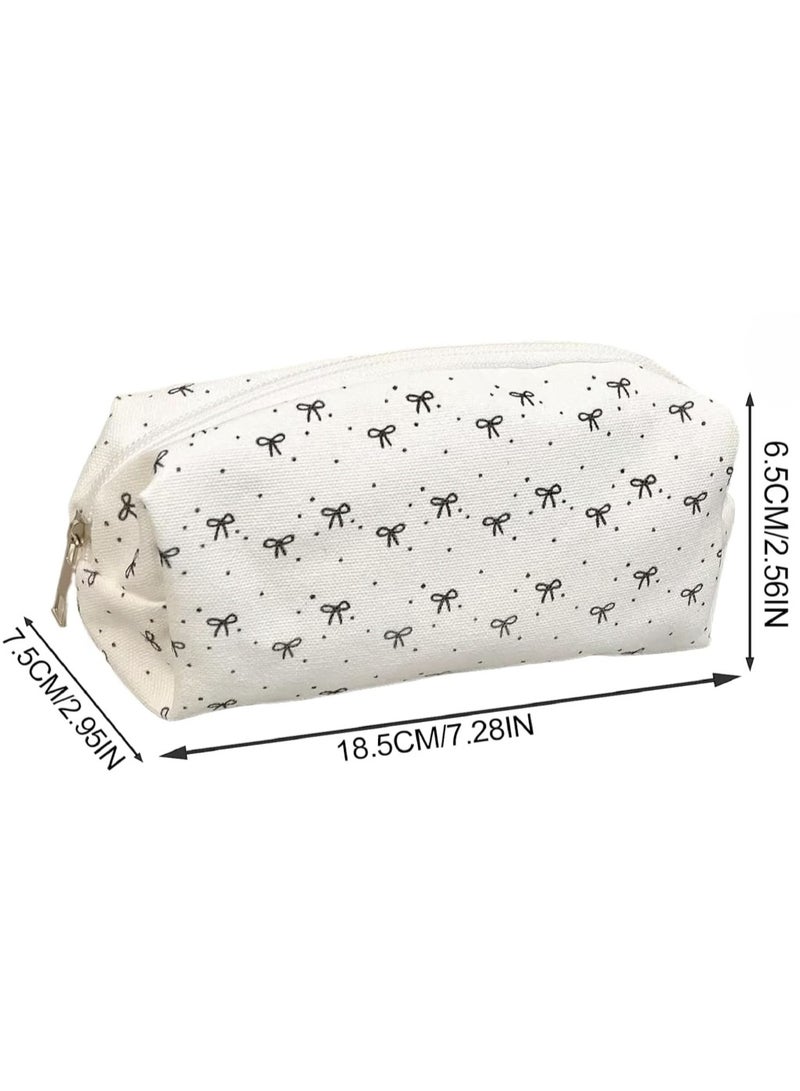 Pen Pouch - Pencil Case Pouch | Ziplock Bag Aesthetic Bow Pattern Stationery Portable Large Capacity Boxes for Classroom Teen Kids College Girls Travel Crafts - Image 2