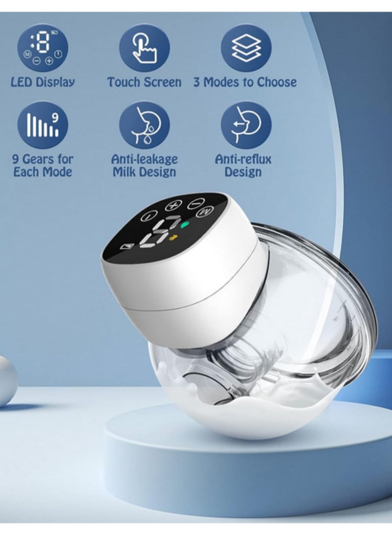 180ml Wearable Electric Breast Pump 3 Modes, 9 Levels, Wireless, BPA-Free, Portable, 24mm Flange, 3 Sizes, Quiet (<45db) for Baby Feeding (QY-101) - Image 3
