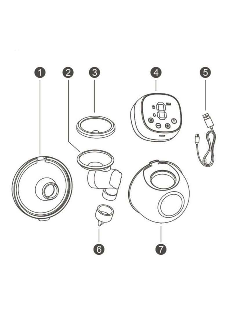 180ml Wearable Electric Breast Pump 3 Modes, 9 Levels, Wireless, BPA-Free, Portable, 24mm Flange, 3 Sizes, Quiet (<45db) for Baby Feeding (QY-101) - Image 4