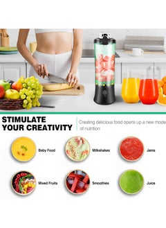 Perfin Portable Blender Personal Blender - Kitchen 21oz USB Rechargeable 2000mAh Large Battery with 6 Blades for Smoothies Shakes Baby Food and Proteins - Full-Size Appliances (Black)  - Image 2