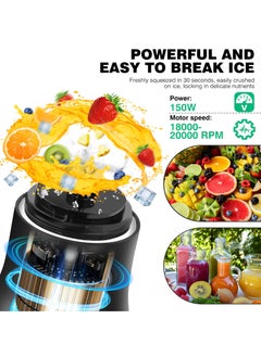 Perfin Portable Blender Personal Blender - Kitchen 21oz USB Rechargeable 2000mAh Large Battery with 6 Blades for Smoothies Shakes Baby Food and Proteins - Full-Size Appliances (Black)  - Image 3