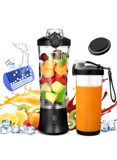 Perfin Portable Blender Personal Blender - Kitchen 21oz USB Rechargeable 2000mAh Large Battery with 6 Blades for Smoothies Shakes Baby Food and Proteins - Full-Size Appliances (Black)  - Image 1