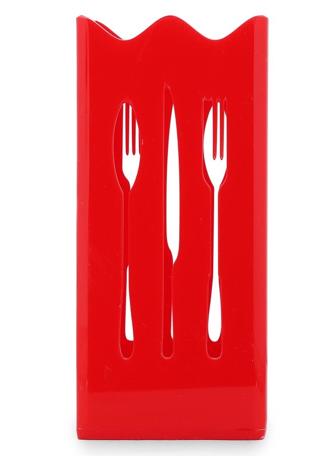 BARCROCK Acrylic Cutlery Holder Cutlery Stand with Cutlery Cutout Self Draining Tableware Storage Box-Spoon/Knife/Fork/Chopstick Kitchen Organizer for Dining Table Spoon Stand - Image 2