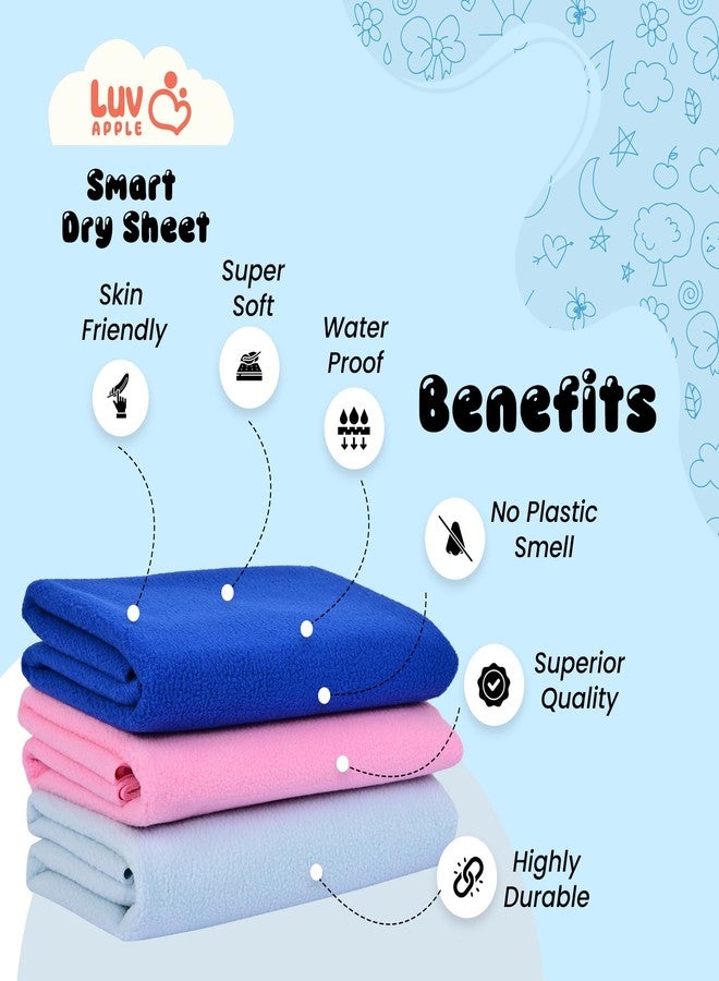 Luv Apple Dry Sheet for Baby | Extra Absorbent & Reusable | Bed Protector Sheet for Babies & Toddlers |Urine Sheet |Dry Mat Pack of 2 (Small, Baby Pink & Sky Blue) (50CmX70Cm) - Image 2