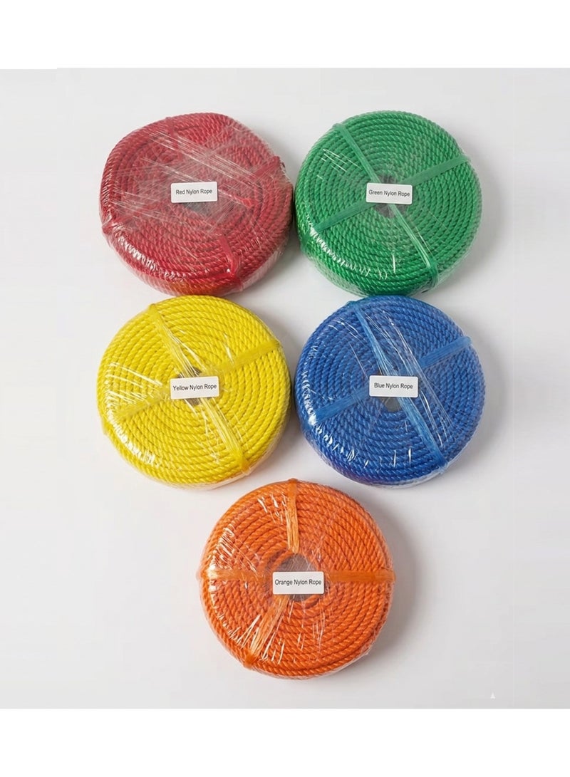 Multipurpose 4Mm Virgin Plastic Nylon Rope 40 Yards (MULTI COLOUR)
