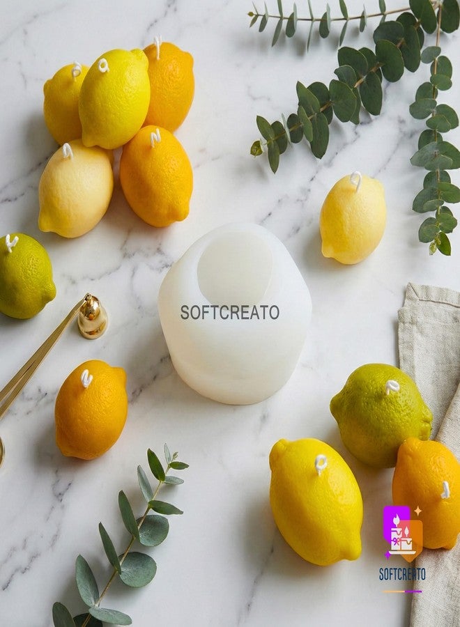 SOFTCREATO Lemon Candle Mould Silicone for Candle Making | 3D Fruit Wax Melt Mold Big Size | Decorative Citrus Soap Resin Bath Bomb Aromatherapy DIY Craft Mould - Image 5