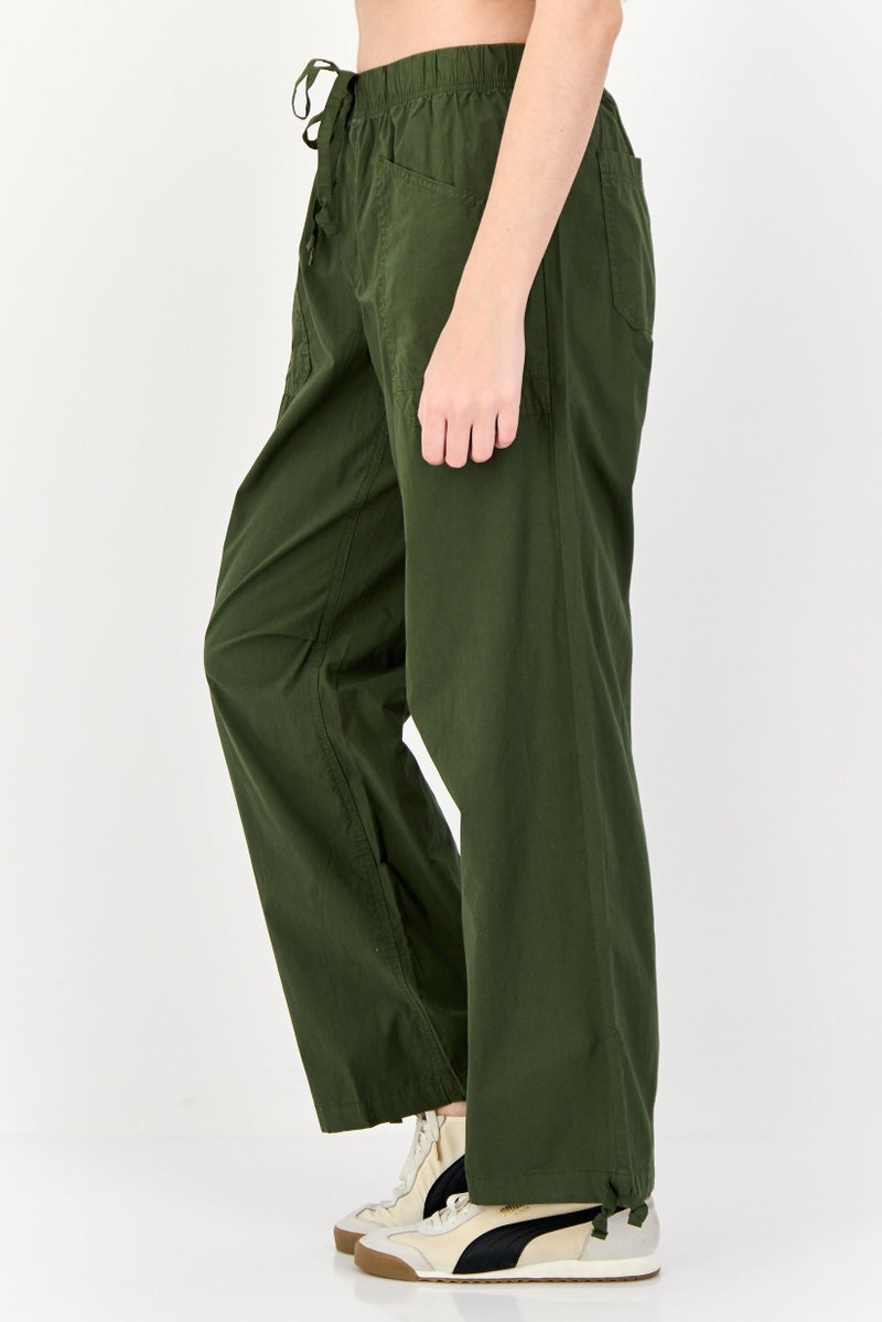 Aerie Women Regular Fit Solid Cargo Pants,Dark Olive - Image 4