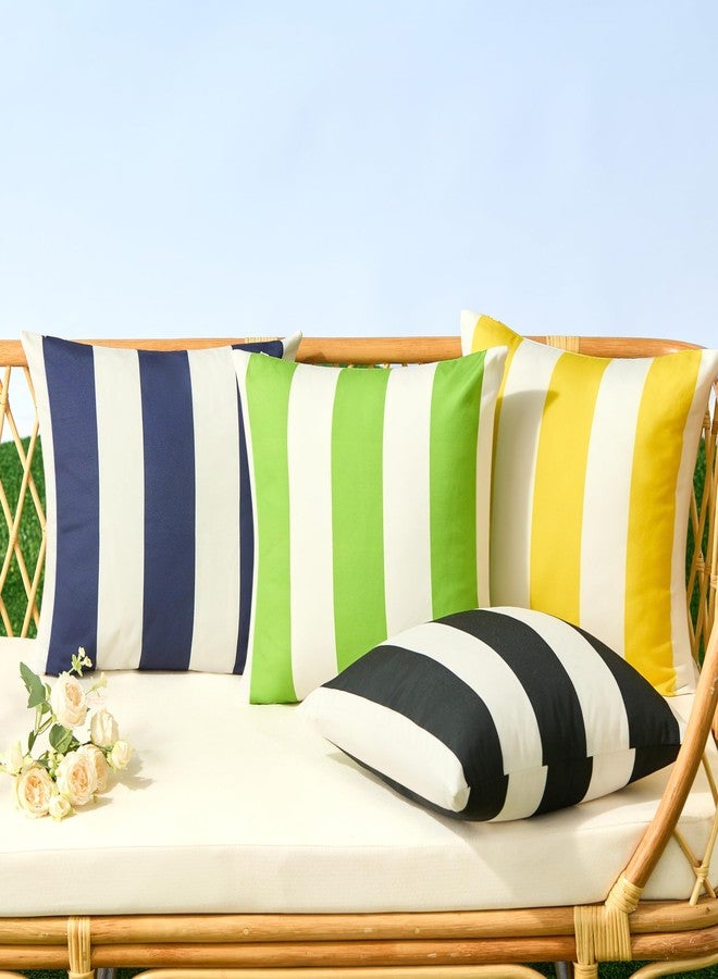 Allorry Outdoor Pillow Covers 18x18 Set of 2 Navy Blue Striped Decoration Throw Pillow Covers for Spring Summer Outdoor Waterproof Garden Patio Furniture Sofa Bed Home Decor JB007-D18 - Image 5