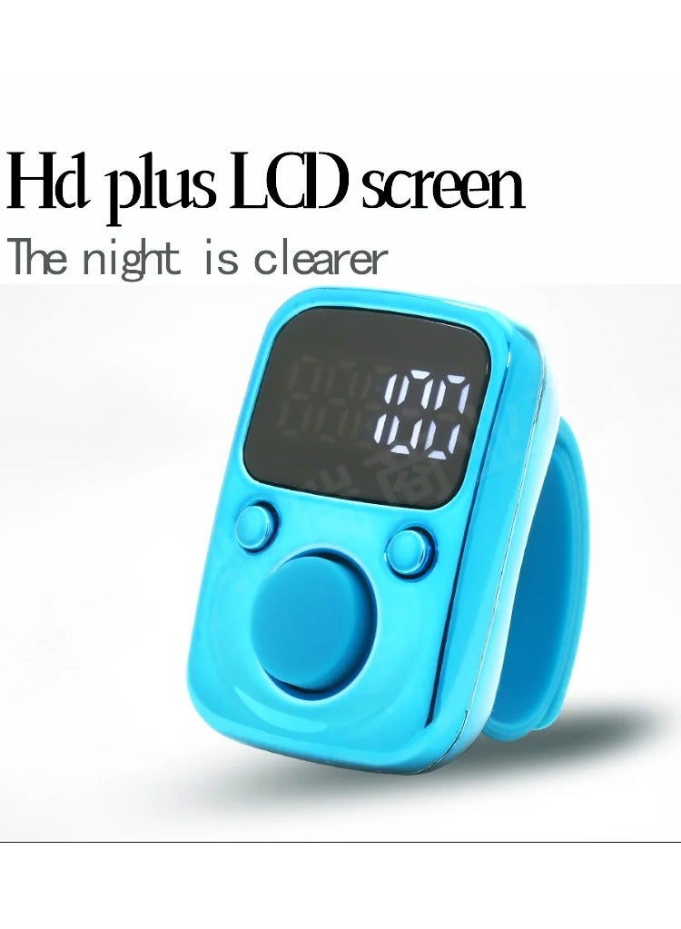 Electric Finger Tally Counter Digital Tasbeeh Zikr Ring Blue - Image 2