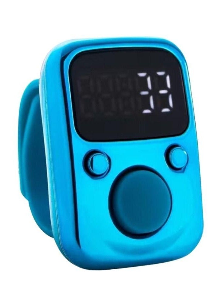 Electric Finger Tally Counter Digital Tasbeeh Zikr Ring Blue - Image 1