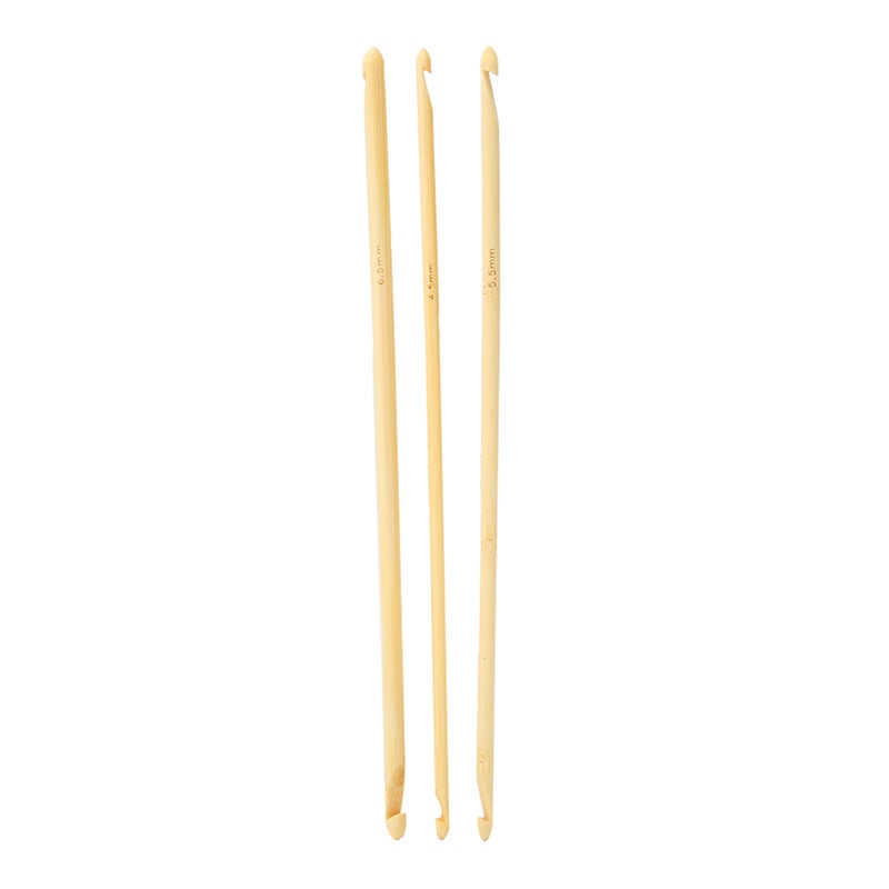 3Pcs Crochet Hook Set Assorted Size Double Ended Anti Slip Bamboo Tunisian Crochet Hooks for Knitting Sewing - Image 5