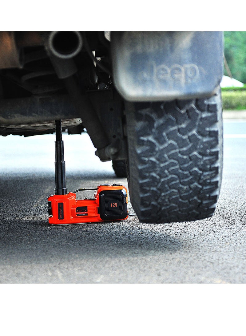 Gasin 5 Ton 12V Electric Hydraulic Car Jack with Built-in Air Pump & Safety Hammer, Heavy Duty Tire Inflator & Lifting Kit in Portable Case - Image 5